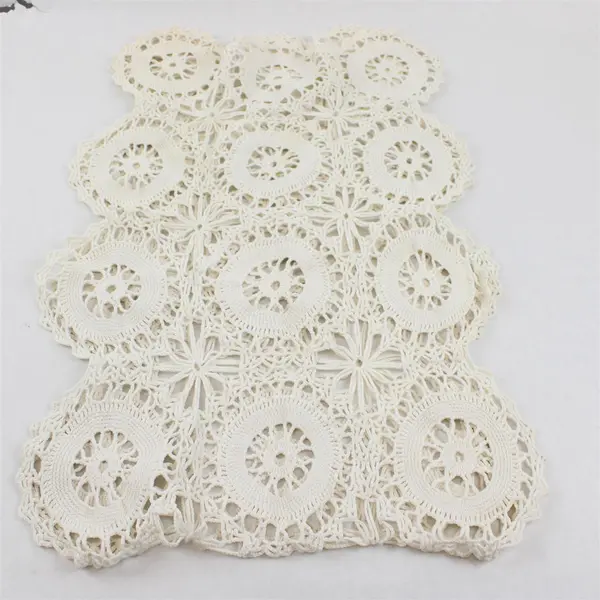 Lot of 5 Vintage Embroidered and Crocheted Table Linens DIY Fabric Upcycling