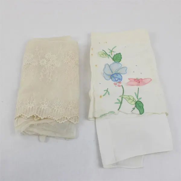 Lot of 7 Vintage Fabric Scraps DIY Upcycling Crafts Flawed