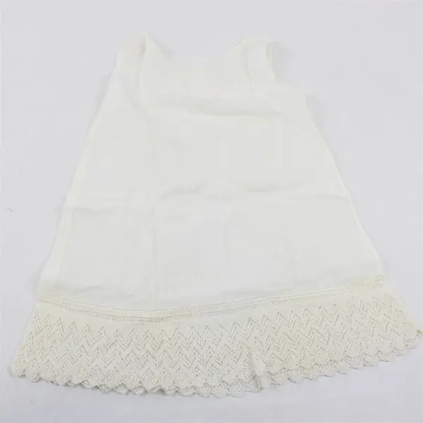 Vintage Floral Embroidered Sheer White Sleeveless Baby Gown Flawed