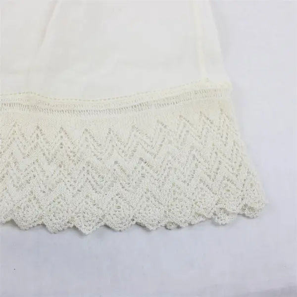 Vintage Floral Embroidered Sheer White Sleeveless Baby Gown Flawed