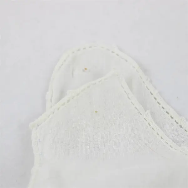 Vintage Floral Embroidered Sheer White Sleeveless Baby Gown Flawed