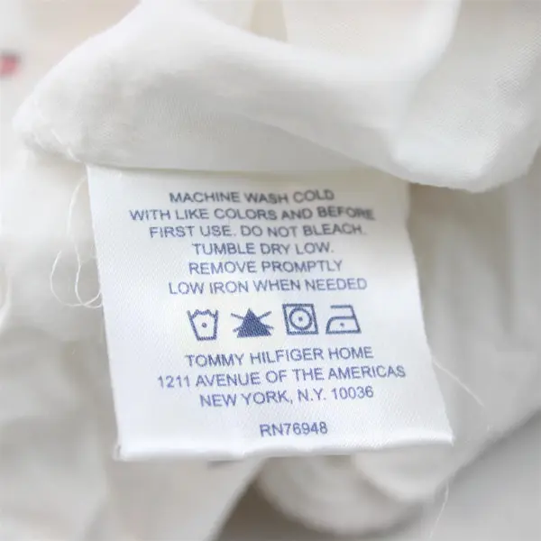 Tommy Hilfiger Logo Print White Cotton Twin XL Fitted Sheet