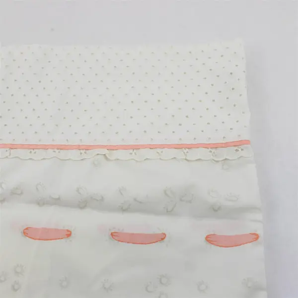 Vintage Bill Blass Springmaid White and Pink Cutwork King Pillowcase Flawed