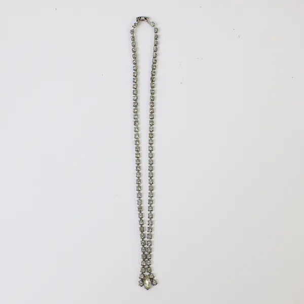 Lot of 3 Vintage Necklaces with Stones, Silver-Tone, One With Pearl
