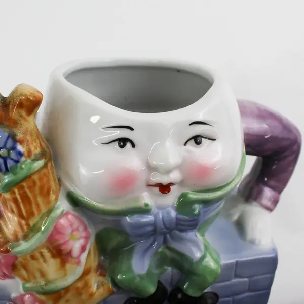 Feitx Humpty Dumpty Sitting On the Wall Ceramic Teapot No Lid