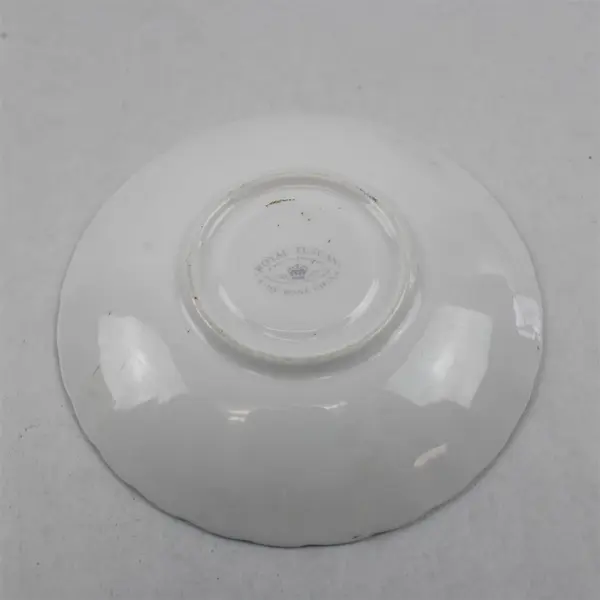 Royal Tuscan Fine Bone China Saucer White Blue Floral Trim