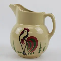 Vintage Watt Pottery Rooster Pitcher - Ceramic Jug - Chip on Rim