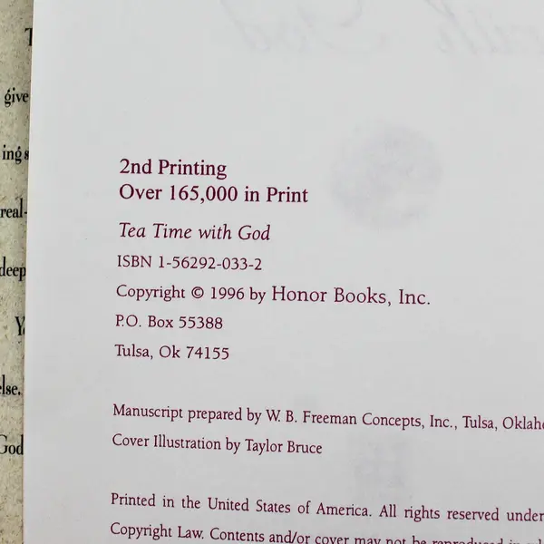 Tea Time with God A Quiet Moments With God Devotional 1996 Hardcover Dust Jacket