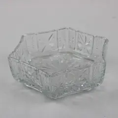 Avon Fostoria Hexagon Cut Glass Candy Nut Dish 6in Clear