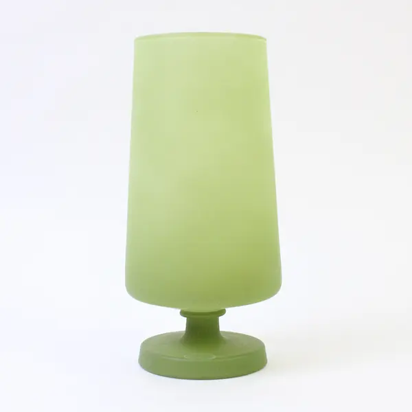 Vintage Matte Green Footed Vase Mid-Century Silhouette 6in