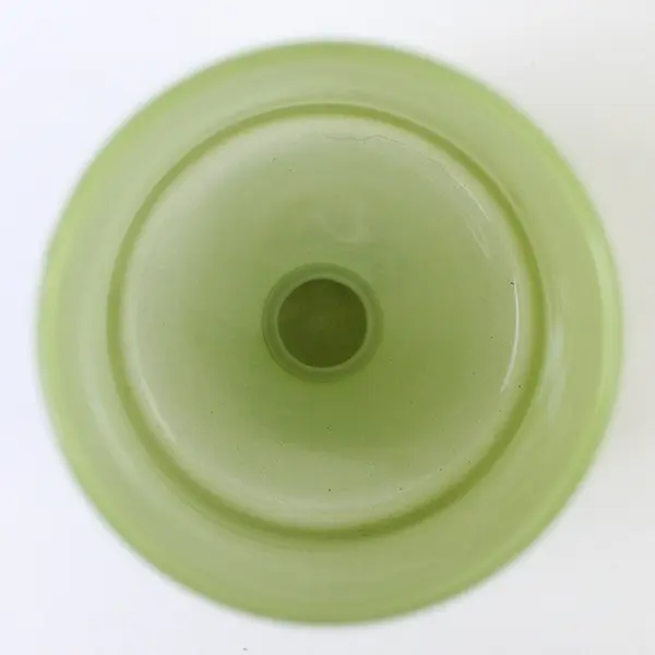 Vintage Matte Green Footed Vase Mid-Century Silhouette 6in
