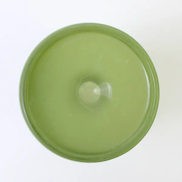 Vintage Matte Green Footed Vase Mid-Century Silhouette 6in