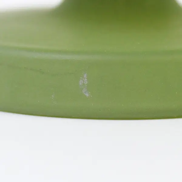 Vintage Matte Green Footed Vase Mid-Century Silhouette 6in