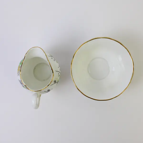 Plant Tuscan China Creamer & Open Sugar Bowl Floral Vintage Cream Sugar