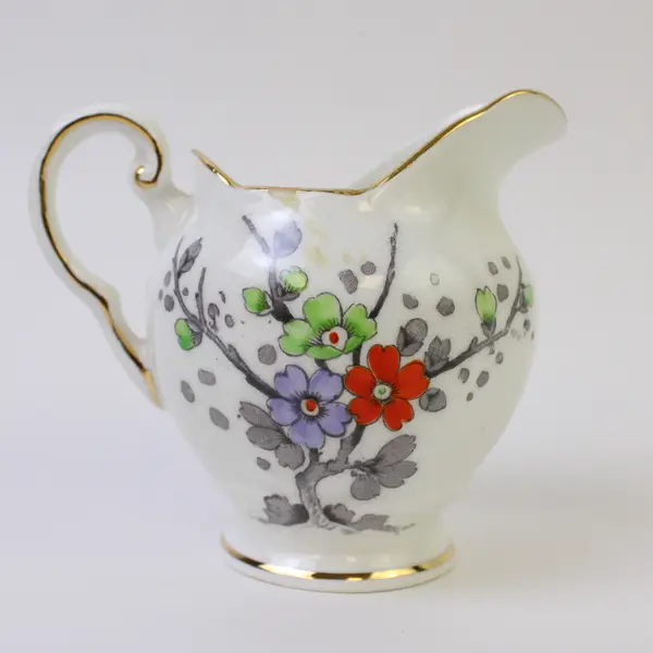 Plant Tuscan China Creamer & Open Sugar Bowl Floral Vintage Cream Sugar
