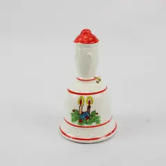 Vintage White Ceramic Mini Bell Christmas Motif 3.5" Holiday Decor