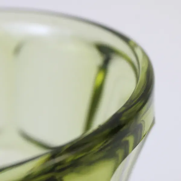 Vintage Green Pressed Glass Footed Bowl Candy Dish 4.25in