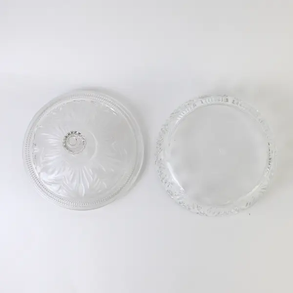 Vintage Avon Pressed Glass Powder Jar Candy Dish w/ Lid Clear