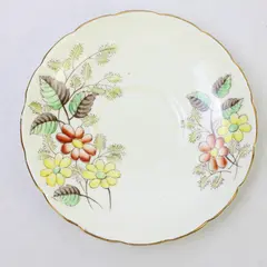 Foley Bone China Yellow Flowers Saucer Gold Trim Vintage Collectible