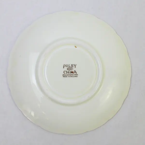 Foley Bone China Yellow Flowers Saucer Gold Trim Vintage Collectible