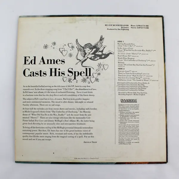 Ed Ames My Cup Runneth Over  12" Vinyl Record 