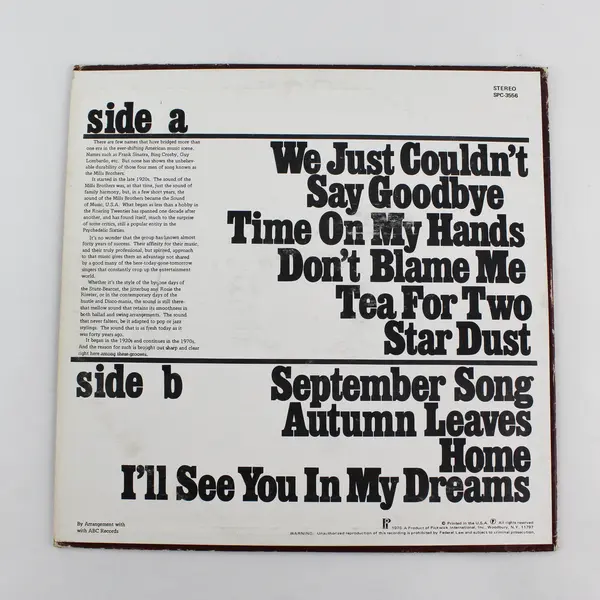 The Mills Brothers 12" Vinyl Record
