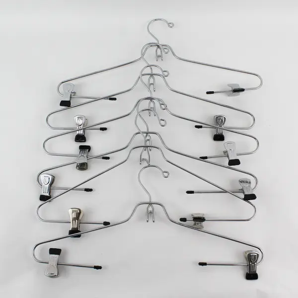 Lot of 6 Stainless Steel Pants Skirts Hangers with Clips