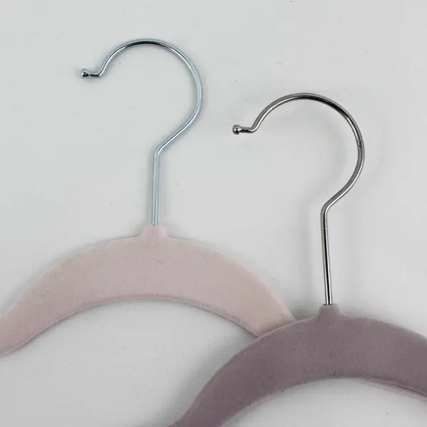 Set of 8 Pale Pink Flocked Hangers Shirts and Pants