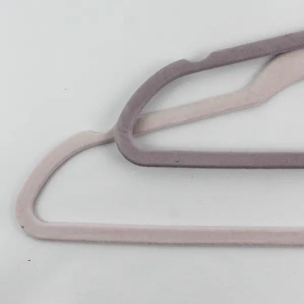 Set of 8 Pale Pink Flocked Hangers Shirts and Pants