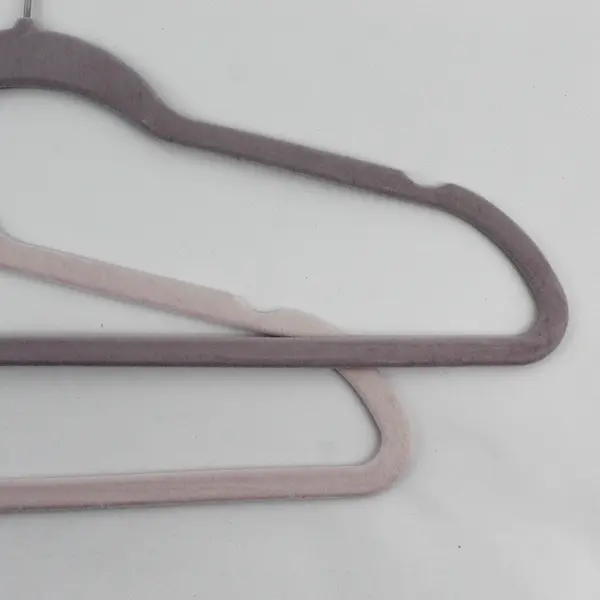 Set of 8 Pale Pink Flocked Hangers Shirts and Pants