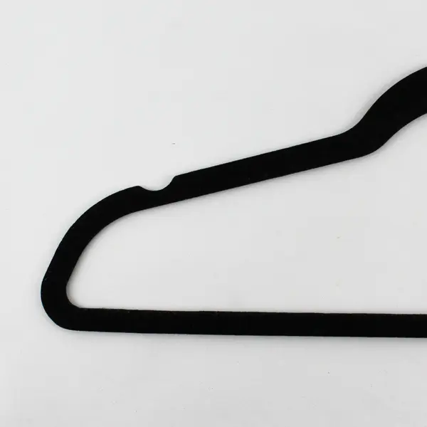 Lot of 12 Black Flocked Clothes Hangers Pants and Shirts