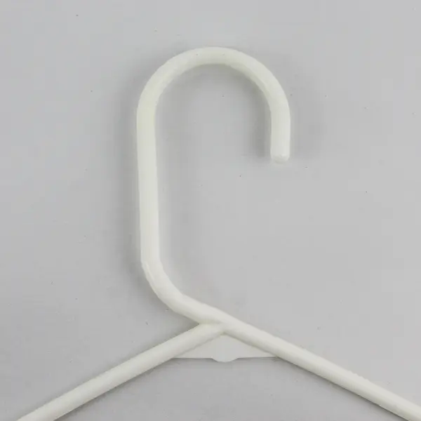 Lot of 10 Opaque White Plastic Clothes Hangers with Strap Hooks