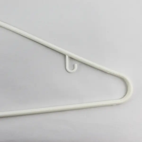 Lot of 10 Opaque White Plastic Clothes Hangers with Strap Hooks