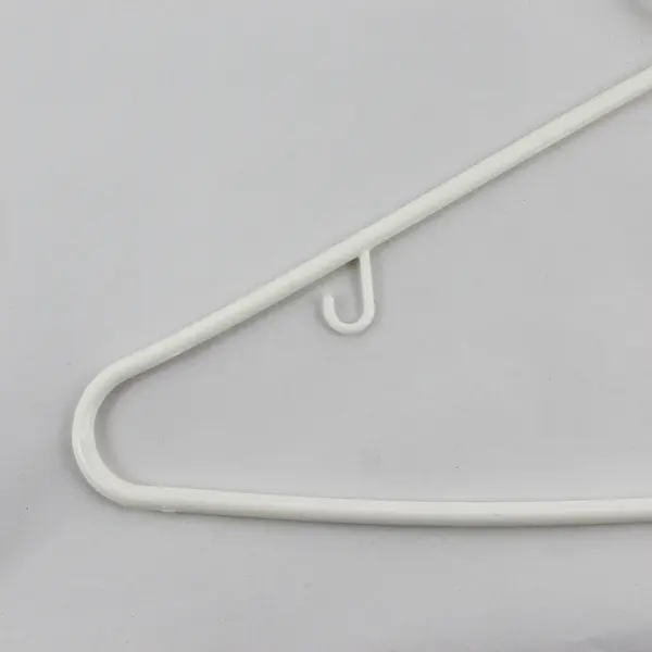 Lot of 10 Opaque White Plastic Clothes Hangers with Strap Hooks