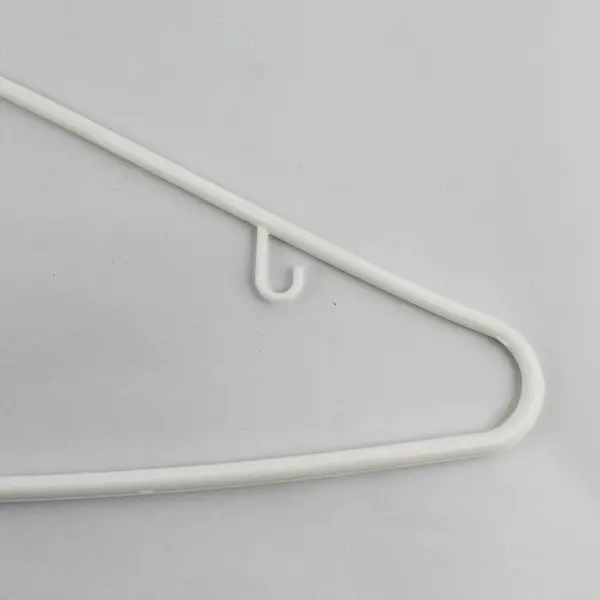 Lot of 10 White Plastic Clothes Hangers with Strap Hooks