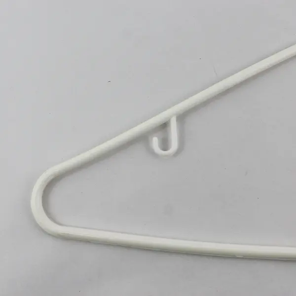 Lot of 10 White Plastic Clothes Hangers with Strap Hooks