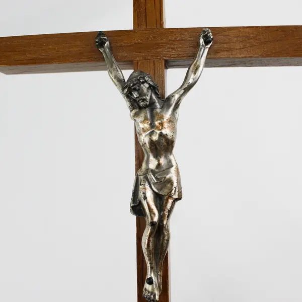 Vintage Wooden Metal Wall Cross Crucifix 11"