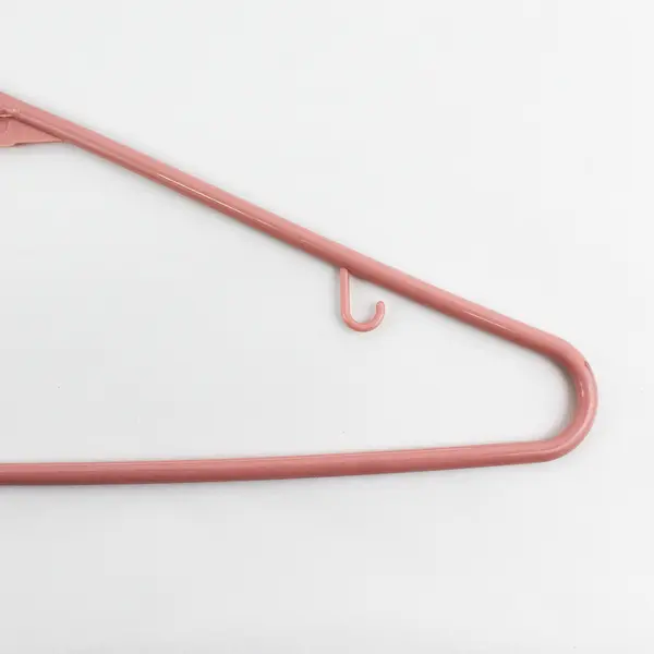 Lot of 10 Dusty Rose Pink Plastic Clothes Hangers with Strap Hooks