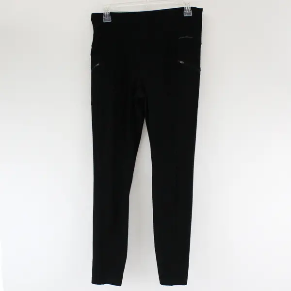 Eddie Bauer Solid Black Activewear Leggings with Pockets Women's Medium