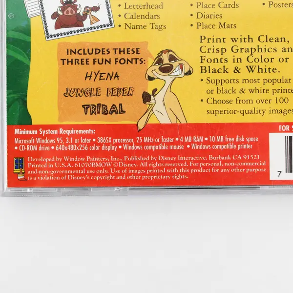 Disney Print Studio The Lion King CD-Rom Windows