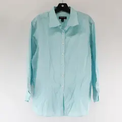 Kirkland Signature Blue & White Striped Long-Sleeved Button-Up Women's XXL 20
