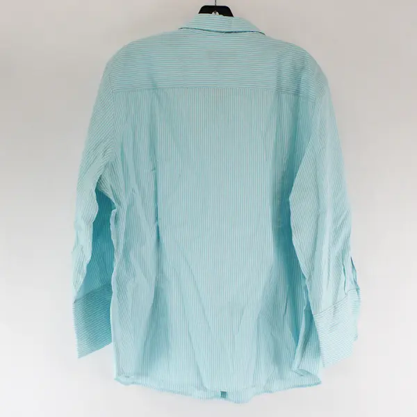 Kirkland Signature Blue & White Striped Long-Sleeved Button-Up Women's XXL 20