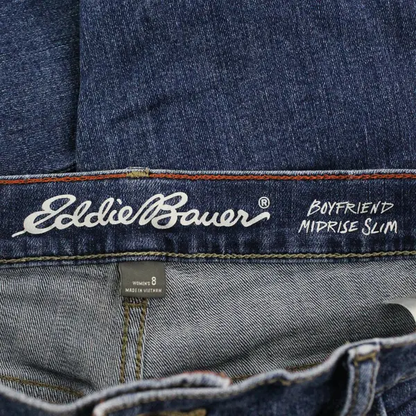 Eddie Bauer Medium Wash Boyfriend Midrise Slim Jeans Women's Size 8