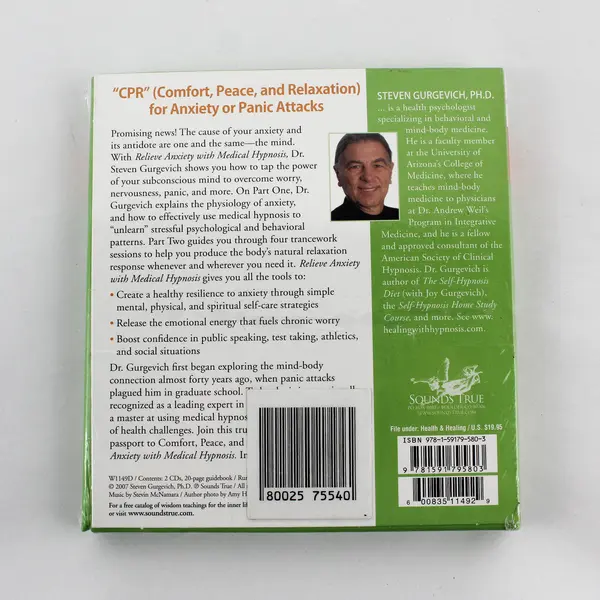 Relieve Anxiety with Medical Hypnosis by Steven Gurgevich 2007 Compact Disc 