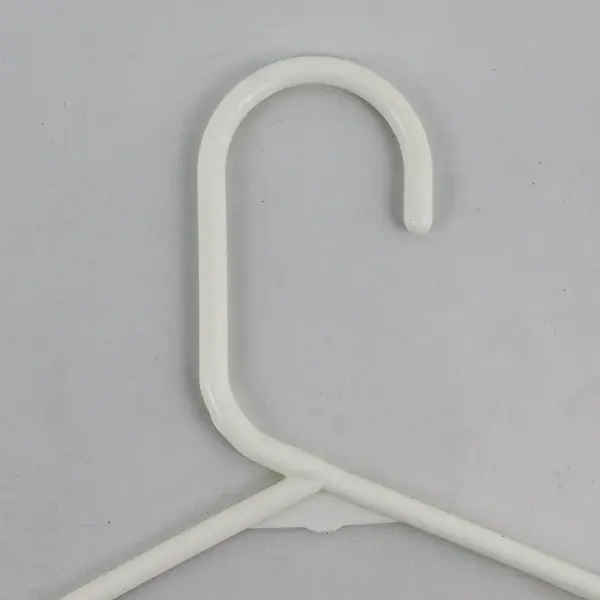 Lot of 10 White Plastic Hangers Standard Size for Shirts & Pants