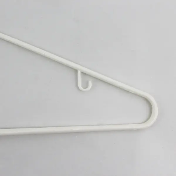 Lot of 10 White Plastic Hangers Standard Size for Shirts & Pants