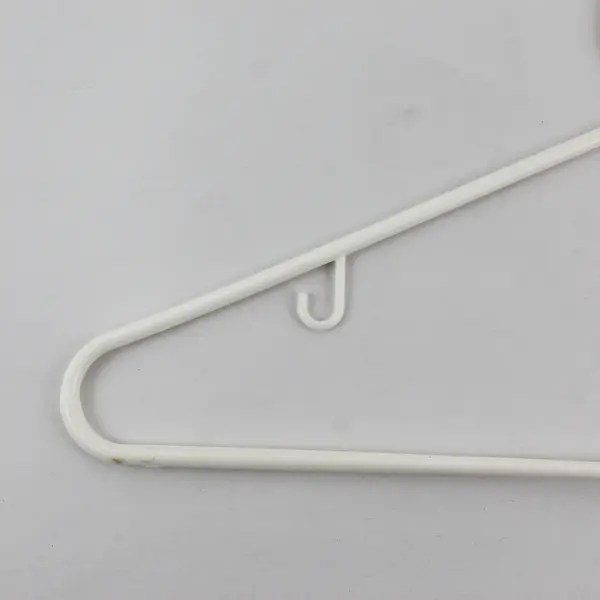 Lot of 10 White Plastic Hangers Standard Size for Shirts & Pants
