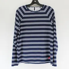 Nautica Navy Blue and White Striped Long-Sleeved Swim Shirt Women's Large