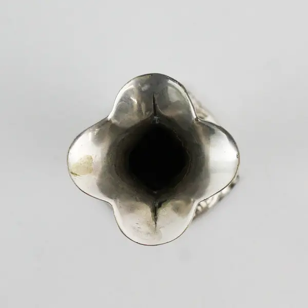 Two’s Company Silver-Plated Candle Holder Embossed Leaf And Flower 4"