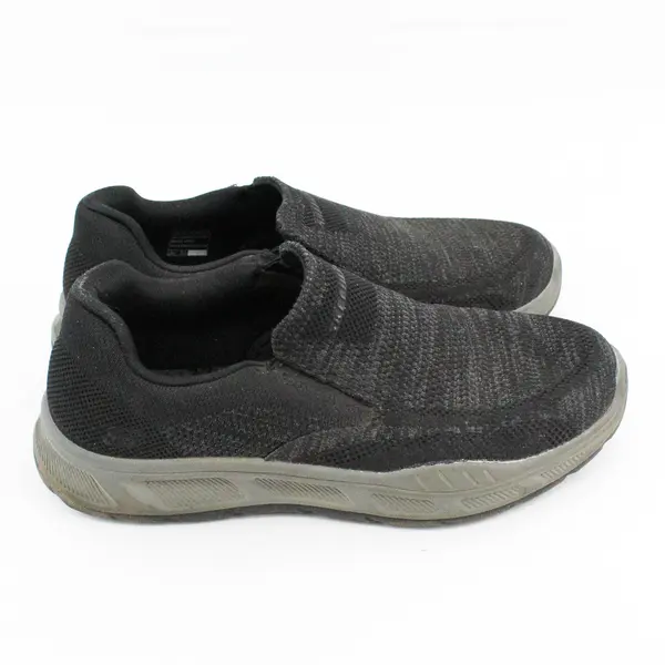 Skechers Black/Gray Relaxed Fit Cohagen Knit Walk Sneakers Slip On Mens Size 9.5